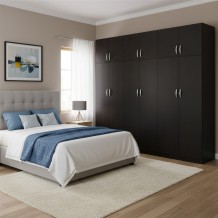 Ντουλάπα εξάφυλλη με πατάρι Lego ΙΙ pakoworld wenge 240x42x240εκ c534457