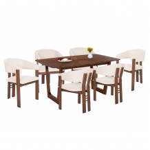 ΣΕΤ ΤΡΑΠΕΖΑΡΙΑΣ 7ΤΜΧ ZARRA HM21338 01 ΤΡΑΠΕΖΙ ΑΠΟ MDF--ΚΑΡΕΚΛΕΣ ΜΕ ΜΠΟΥΚΛΕ ΥΦΑΣΜΑ c534473