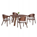 ΣΕΤ ΤΡΑΠΕΖΑΡΙΑΣ 5ΤΜΧ RINER HM21340 ΤΕΤΡΑΓΩΝΟ ΤΡΑΠΕΖΙ ΑΠΟ MDF--ΚΑΡΕΚΛΕΣ ΑΠΟ RUBBERWOOD c534475