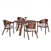 ΣΕΤ ΤΡΑΠΕΖΑΡΙΑΣ 5ΤΜΧ RINER HM21340 ΤΕΤΡΑΓΩΝΟ ΤΡΑΠΕΖΙ ΑΠΟ MDF--ΚΑΡΕΚΛΕΣ ΑΠΟ RUBBERWOOD c534475