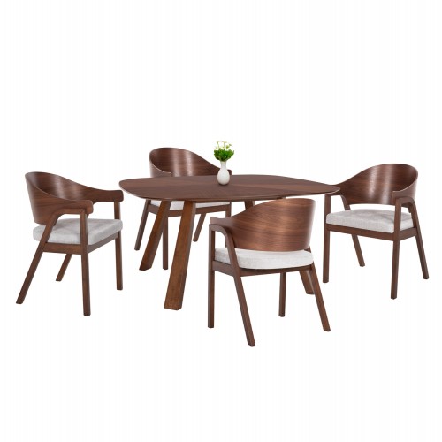 ΣΕΤ ΤΡΑΠΕΖΑΡΙΑΣ 5ΤΜΧ RINER HM21340 ΤΕΤΡΑΓΩΝΟ ΤΡΑΠΕΖΙ ΑΠΟ MDF--ΚΑΡΕΚΛΕΣ ΑΠΟ RUBBERWOOD c534475