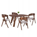 ΣΕΤ ΤΡΑΠΕΖΑΡΙΑΣ 5ΤΜΧ NEKKER HM21340 01 ΤΡΑΠΕΖΙ ΑΠΟ MDF--ΚΑΡΕΚΛΕΣ ΑΠΟ RUBBERWOOD c534476