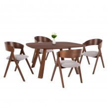 ΣΕΤ ΤΡΑΠΕΖΑΡΙΑΣ 5ΤΜΧ NEKKER HM21340 01 ΤΡΑΠΕΖΙ ΑΠΟ MDF--ΚΑΡΕΚΛΕΣ ΑΠΟ RUBBERWOOD c534476