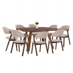 ΣΕΤ ΤΡΑΠΕΖΑΡΙΑΣ 9ΤΜΧ RIDER HM21341 ΤΡΑΠΕΖΙ ΑΠΟ MDF--ΚΑΡΕΚΛΕΣ RUBBERWOOD ΥΦΑΣΜΑ c534478