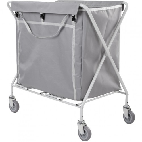 Πτυσσόμενο Τρόλεϊ Λινών με σάκο 300lt ρόδες φ12 5cm Γκρι TTS Cleaning c534492
