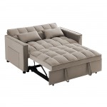 TEMPO Καναπές - Κρεβάτι Με ανάκλιση πλάτης Ύφασμα Velure Μπεζ c534503