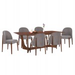 ΣΕΤ ΤΡΑΠΕΖΑΡΙΑΣ 7ΤΜΧ RIMER HM21339 ΤΡΑΠΕΖΙ ΑΠΟ MDF--ΚΑΡΕΚΛΕΣ ΑΠΟ RUBBERWOOD ΥΦΑΣΜΑ c534597