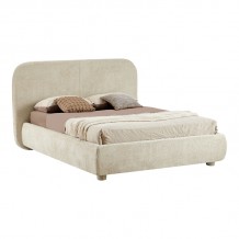 Κρεβάτι Salena pakoworld ύφασμα σε μπεζ απόχρωση 160x200εκ c534620