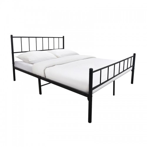 TIVO Κρεβάτι Διπλό για Στρώμα 150x200cm Μέταλλο Βαφή Μαύρο c534637