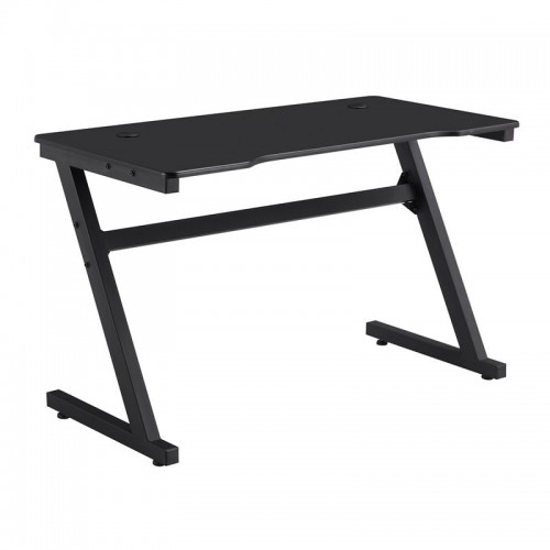 GAMING Γραφείο 120x60cm Μέταλλο Βαφή Μαύρο Επιφάνεια MDF Μαύρο με Βάση ακουστικών c534641
