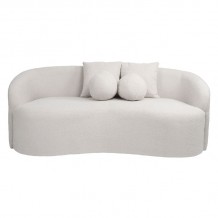 LYON Καναπές 2θ - Σαλονιού - Καθιστικού Teddy Ύφασμα Άσπρο c534642