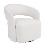 CUBA Πολυθρόνα-Περιστρεφόμενη Σαλονιού - Καθιστικού Teddy Ύφασμα Άσπρο c534643