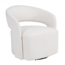 CUBA Πολυθρόνα-Περιστρεφόμενη Σαλονιού - Καθιστικού Teddy Ύφασμα Άσπρο c534643