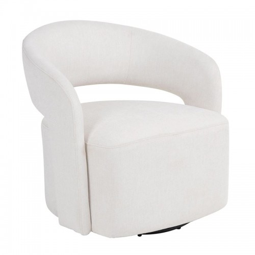 CUBA Πολυθρόνα-Περιστρεφόμενη Σαλονιού - Καθιστικού Teddy Ύφασμα Άσπρο c534643