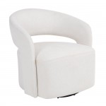 CUBA Πολυθρόνα-Περιστρεφόμενη Σαλονιού - Καθιστικού Teddy Ύφασμα Άσπρο c534643