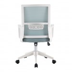 BF2965 Πολυθρόνα Γραφείου Ύφασμα Γκρι-Μπλε Mesh Βάση PP Άσπρο c534655