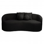 LYON Καναπές 2θ - Σαλονιού - Καθιστικού Teddy Ύφασμα Μαύρο c534656