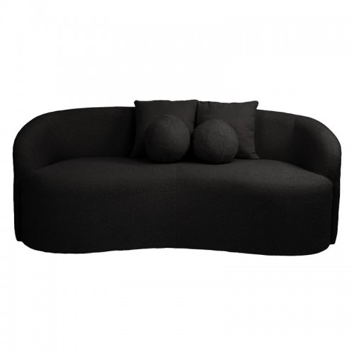 LYON Καναπές 2θ - Σαλονιού - Καθιστικού Teddy Ύφασμα Μαύρο c534656