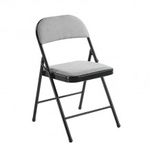 BRENDA Καρέκλα Πτυσσόμενη Μέταλλο Βαφή Μαύρο Ύφασμα Γκρι SET 6τμχ c534657