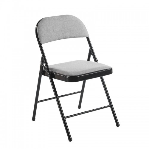 BRENDA Καρέκλα Πτυσσόμενη Μέταλλο Βαφή Μαύρο Ύφασμα Γκρι SET 6τμχ c534657