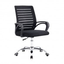 BF2140 Πολυθρόνα Γραφείου Μέταλλο Χρώμιο Mesh Μαύρο c534663