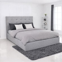 DOLCE Κρεβάτι Διπλό με Αποθηκευτικό Χώρο για Στρώμα 160x200cm Ύφασμα Γκρι c534670