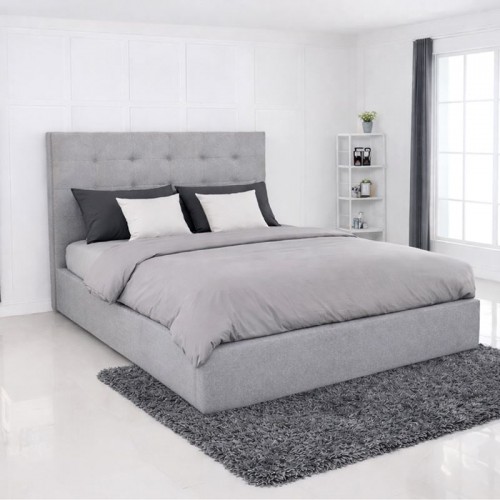 DOLCE Κρεβάτι Διπλό με Αποθηκευτικό Χώρο για Στρώμα 160x200cm Ύφασμα Γκρι c534670