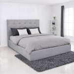 DOLCE Κρεβάτι Διπλό με Αποθηκευτικό Χώρο για Στρώμα 160x200cm Ύφασμα Γκρι c534670