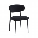 POINT Καρέκλα Τραπεζαρίας Μέταλλο Βαφή Μαύρο Ύφασμα Μαύρο SET 4τμχ c534677