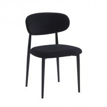 POINT Καρέκλα Τραπεζαρίας Μέταλλο Βαφή Μαύρο Ύφασμα Μαύρο SET 4τμχ c534677