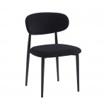 POINT Καρέκλα Τραπεζαρίας Μέταλλο Βαφή Μαύρο Ύφασμα Μαύρο SET 4τμχ c534677