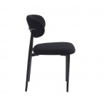 POINT Καρέκλα Τραπεζαρίας Μέταλλο Βαφή Μαύρο Ύφασμα Μαύρο SET 4τμχ c534677