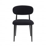 POINT Καρέκλα Τραπεζαρίας Μέταλλο Βαφή Μαύρο Ύφασμα Μαύρο SET 4τμχ c534677