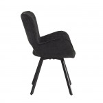 VETA Πολυθρόνα Περιστρεφόμενη Μέταλλο Βαφή Μαύρο Ύφασμα Μαύρο SET 2τμχ c534680