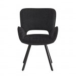 VETA Πολυθρόνα Περιστρεφόμενη Μέταλλο Βαφή Μαύρο Ύφασμα Μαύρο SET 2τμχ c534680