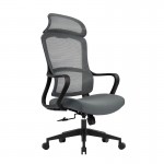 BF3010 Πολυθρόνα Γραφείου Διευθυντή Mesh Μαύρο Ύφασμα Γκρι c534683