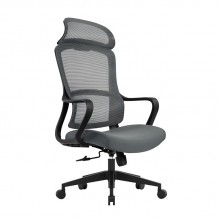 BF3010 Πολυθρόνα Γραφείου Διευθυντή Mesh Μαύρο Ύφασμα Γκρι c534683