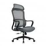BF3010 Πολυθρόνα Γραφείου Διευθυντή Mesh Μαύρο Ύφασμα Γκρι c534683