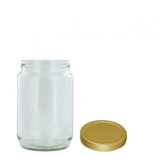 Βάζο γυάλινο 720ml με καπάκι χρυσό φ8 2cm σειρά STD Σετ 15 c534726