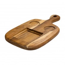 Ξύλινη βάση ρακέτα ακακίας για το mini BBQ με 2 θέσεις dip 36x20x2cm Style Point c534731