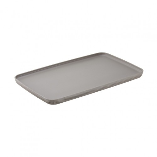 Δίσκος Μελαμίνης GN1 1 53x32 5xΥ3cm γκρι σειρά Norway με κάθετες ρίγες Leone c534769