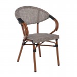 Kosta Πολυθρόνα Dining Αλουμινίου Απόχρωση Καρυδί Textilene Μπεζ c534771