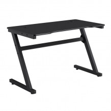GIOCHI Γραφείο 120x60cm Μέταλλο Βαφή Μαύρο Επιφάνεια MDF Μαύρο με Βάση ακουστικών c534776