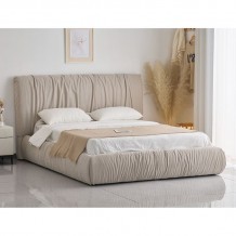 JAPAN Κρεβάτι Διπλό για Στρώμα 160x200cm Ύφασμα Μπεζ c534779