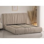 JAPAN Κρεβάτι Διπλό για Στρώμα 160x200cm Ύφασμα Μπεζ c534779