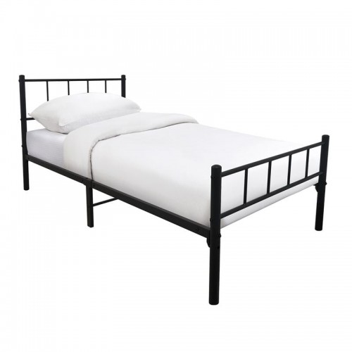 Elat Κρεβάτι Μονό για Στρώμα 90x190cm Μέταλλο Βαφή Μαύρο c534790