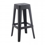 Intra PP Σκαμπό BAR Στοιβαζόμενο PP Απόχρωση Μαύρο c534804