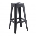 Intra PP Σκαμπό BAR Στοιβαζόμενο PP Απόχρωση Μαύρο c534804