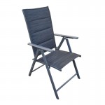 YARD Πολυθρόνα Κήπου-Βεράντας Πτυσσόμενη Μέταλλο Βαφή Ανθρακί - Padded Textilene SET 2τμχ c534838