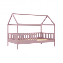 DREAM Montessori Παιδικό Κρεβάτι για Στρώμα 90x190cm Ξύλο Πεύκου Απόχρωση Ροζ c534843